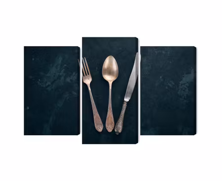 Canvastavla - Multipart Old Cutlery