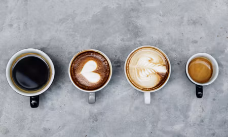 Canvastavla - Multipart Cups with Coffee