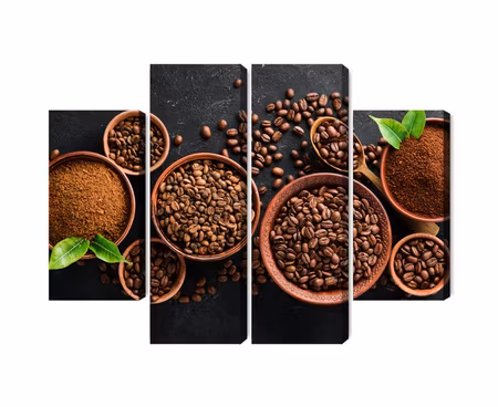 Canvastavla - Multipart Ground Coffee and Beans