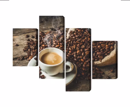 Canvastavla - Multipart a Cup of Hot Coffee