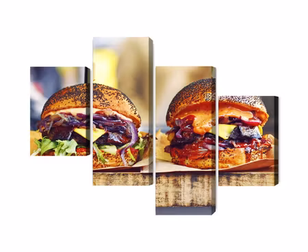 Canvastavla - Multipart Vegan Burgers