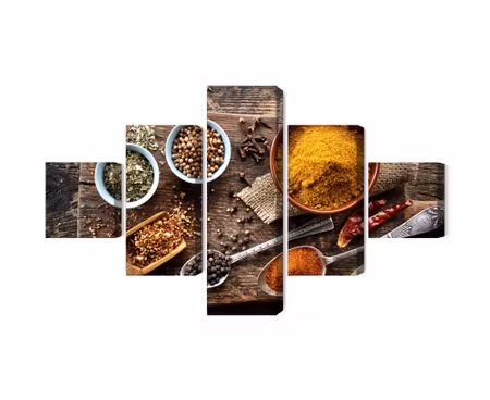 Canvastavla - Multipart Board with Various Spices