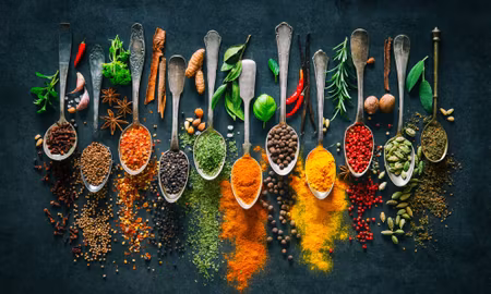 Canvastavla - Multipart Herbs and Spices on Spoons