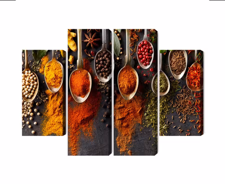 Canvastavla - Multipart Spices on a Black
