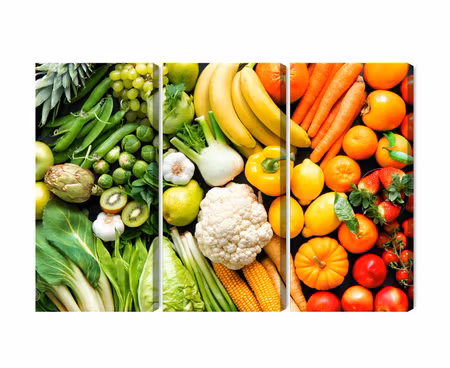Canvastavla - Multipart Fruits and Vegetables in