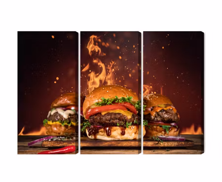 Canvastavla - Multipart Tasty Burgers