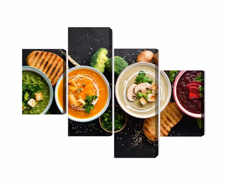 Canvastavla - Multipart Vegetable Cream Soups
