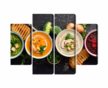 Canvastavla - Multipart Vegetable Cream Soups