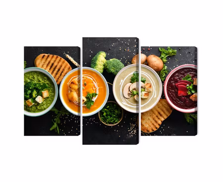 Canvastavla - Multipart Vegetable Cream Soups