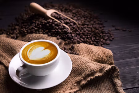 Canvastavla - A Cup of Latte Coffee