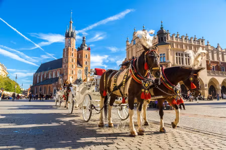 Canvastavla - Multipart Horse Carriages on the