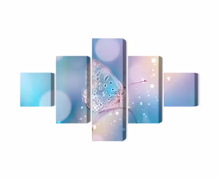 Canvastavla - Multipart a Delicate Butterfly on a