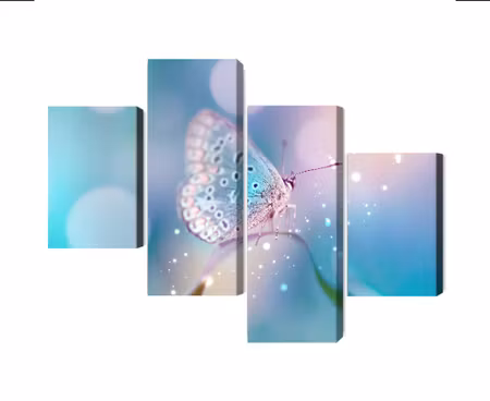 Canvastavla - Multipart a Delicate Butterfly on a