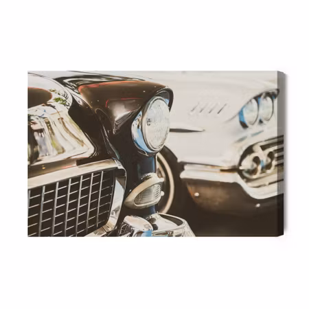 Canvastavla - Old Cars in Vintage Style