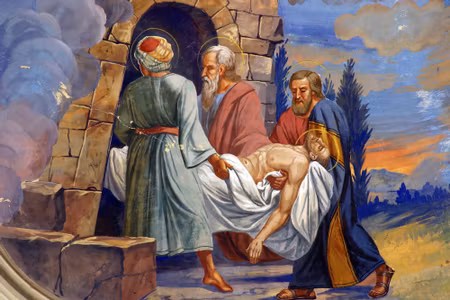 Canvastavla - Jesus Is Placed in the Tomb