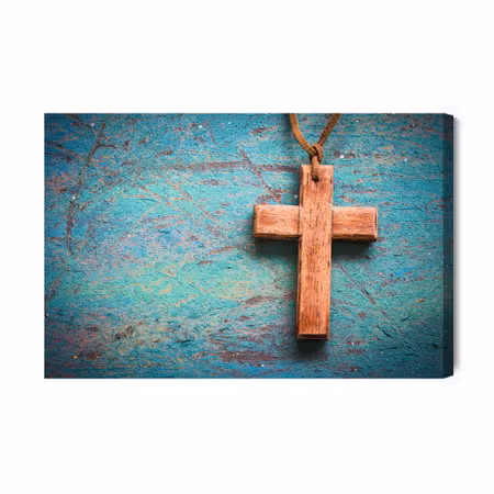 Canvastavla - Cross on a Blue Background