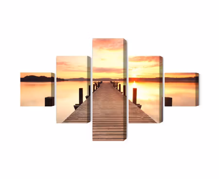 Canvastavla - Multipart Sunset on the Pier