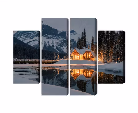 Canvastavla - Multipart Emerald Lake in Canada in