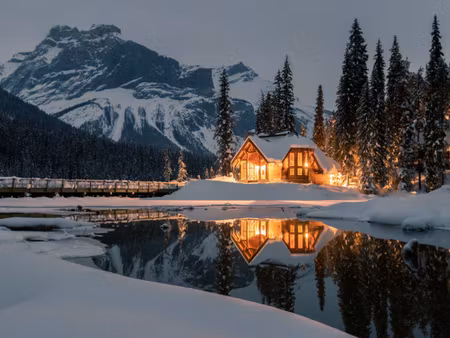 Canvastavla - Multipart Emerald Lake in Canada in