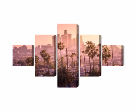 Canvastavla - Multipart Downtown Los Angeles At
