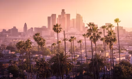 Canvastavla - Multipart Downtown Los Angeles At