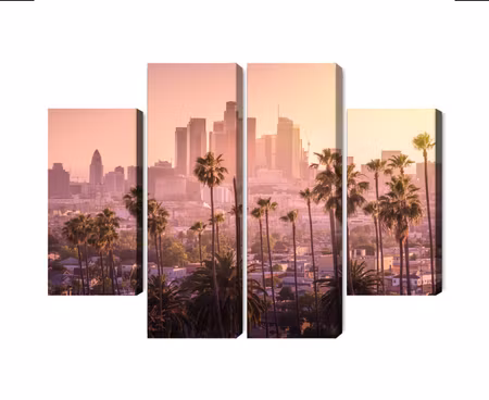 Canvastavla - Multipart Downtown Los Angeles At