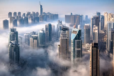 Canvastavla - Multipart Dubai City Panorama in