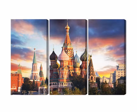 Canvastavla - Multipart Moscow View of the Red