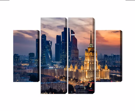 Canvastavla - Multipart Aerial View of the Moscow