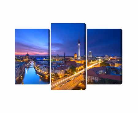 Canvastavla - Multipart Berlin Panorama At Sunset
