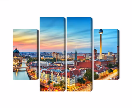 Canvastavla - Multipart Colorful Sky and Berlin
