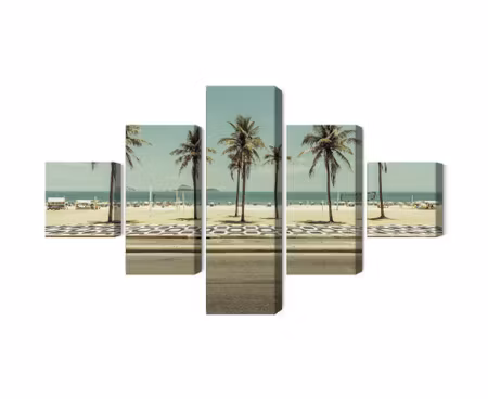 Canvastavla - Multipart Palm Trees on the Ipanema