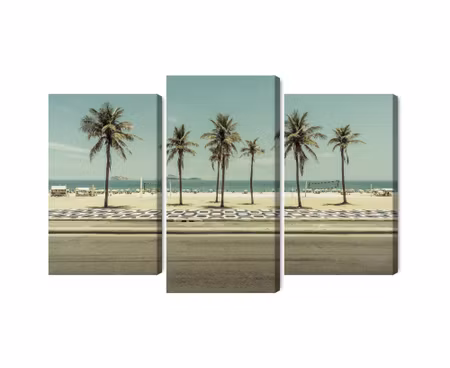 Canvastavla - Multipart Palm Trees on the Ipanema