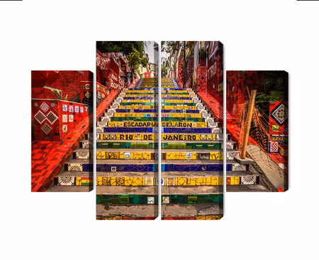 Canvastavla - Multipart Selaron Stairs in the