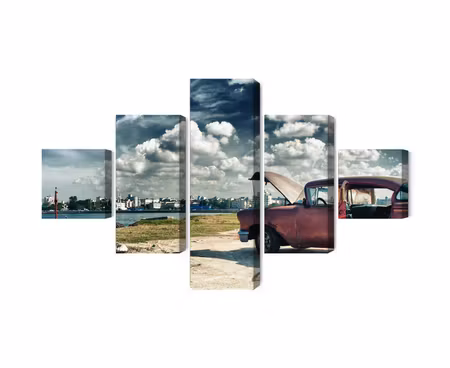 Canvastavla - Multipart Panoramic View of Havana