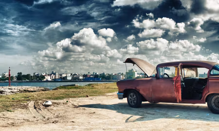 Canvastavla - Multipart Panoramic View of Havana