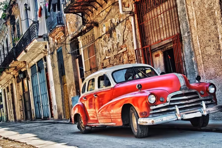 Canvastavla - Multipart Old American Car and