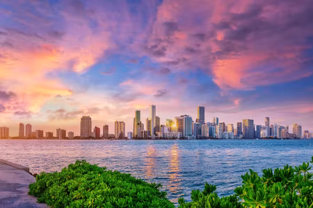 Canvastavla - Multipart Panorama of Miami During