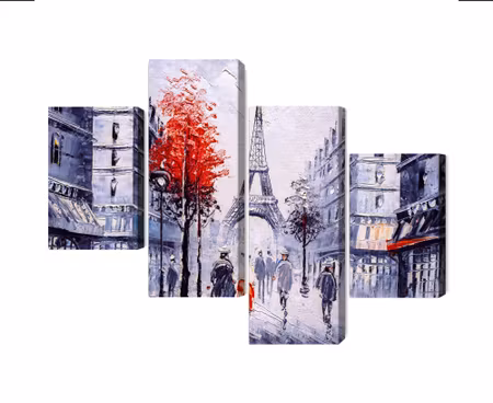 Canvastavla - Multipart the View of the Paris