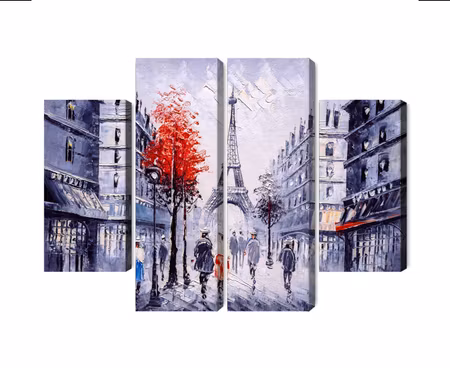 Canvastavla - Multipart the View of the Paris