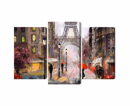 Canvastavla - Multipart View of the Street of