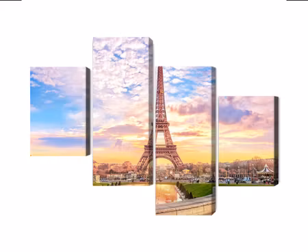 Canvastavla - Multipart Eiffel Tower in Paris At