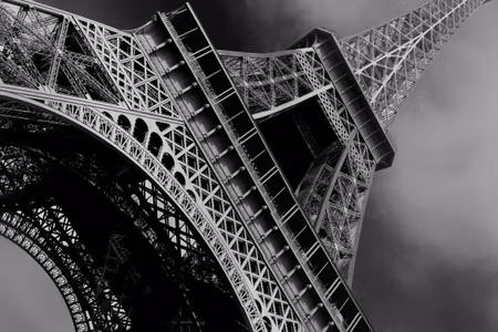 Canvastavla - Multipart Black and White Eiffel