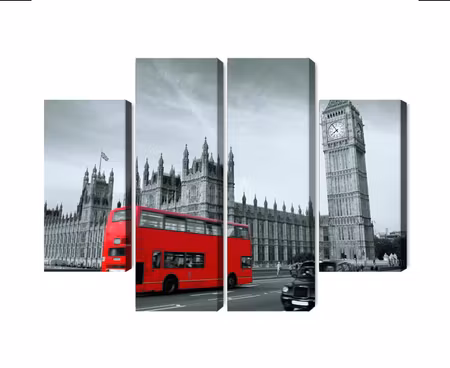 Canvastavla - Multipart Red London Bus