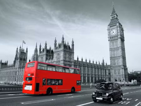 Canvastavla - Multipart Red London Bus
