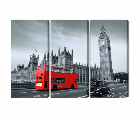 Canvastavla - Multipart Red London Bus