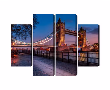 Canvastavla - Multipart Tower Bridge in London At