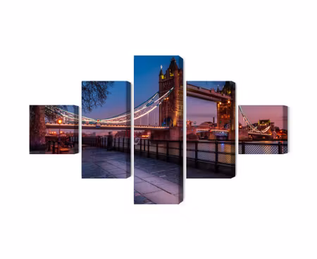 Canvastavla - Multipart Tower Bridge in London At