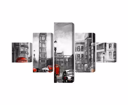 Canvastavla - Multipart London Street View