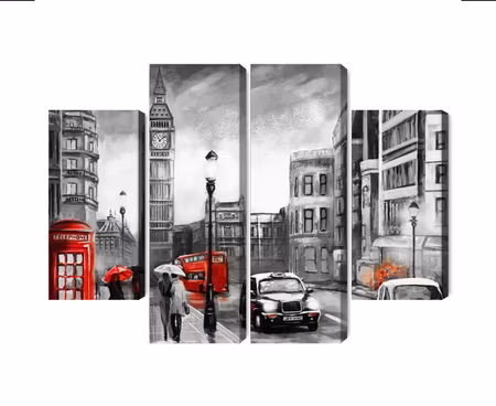 Canvastavla - Multipart London Street View